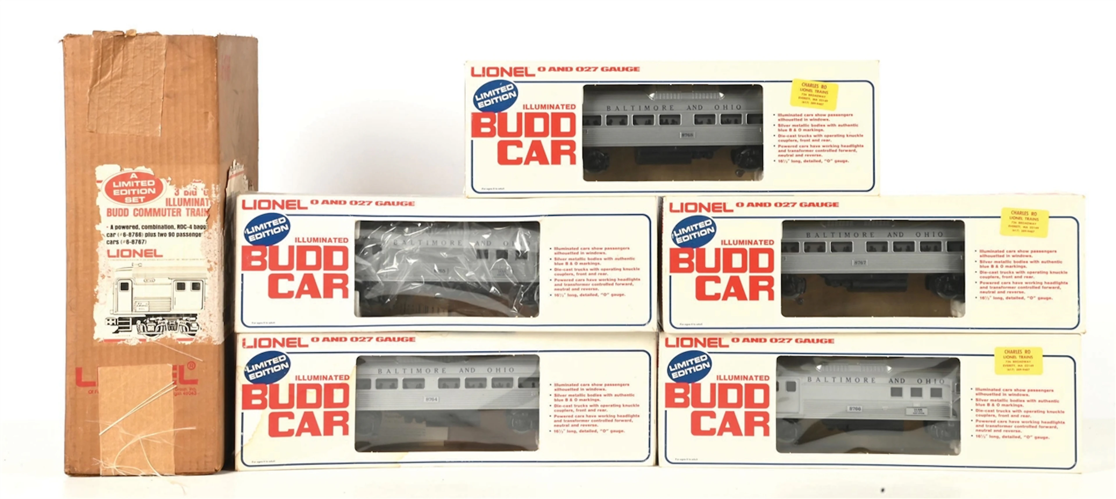 LOT OF 5: LIONEL O-GA. BUDD COMMUTER CARS