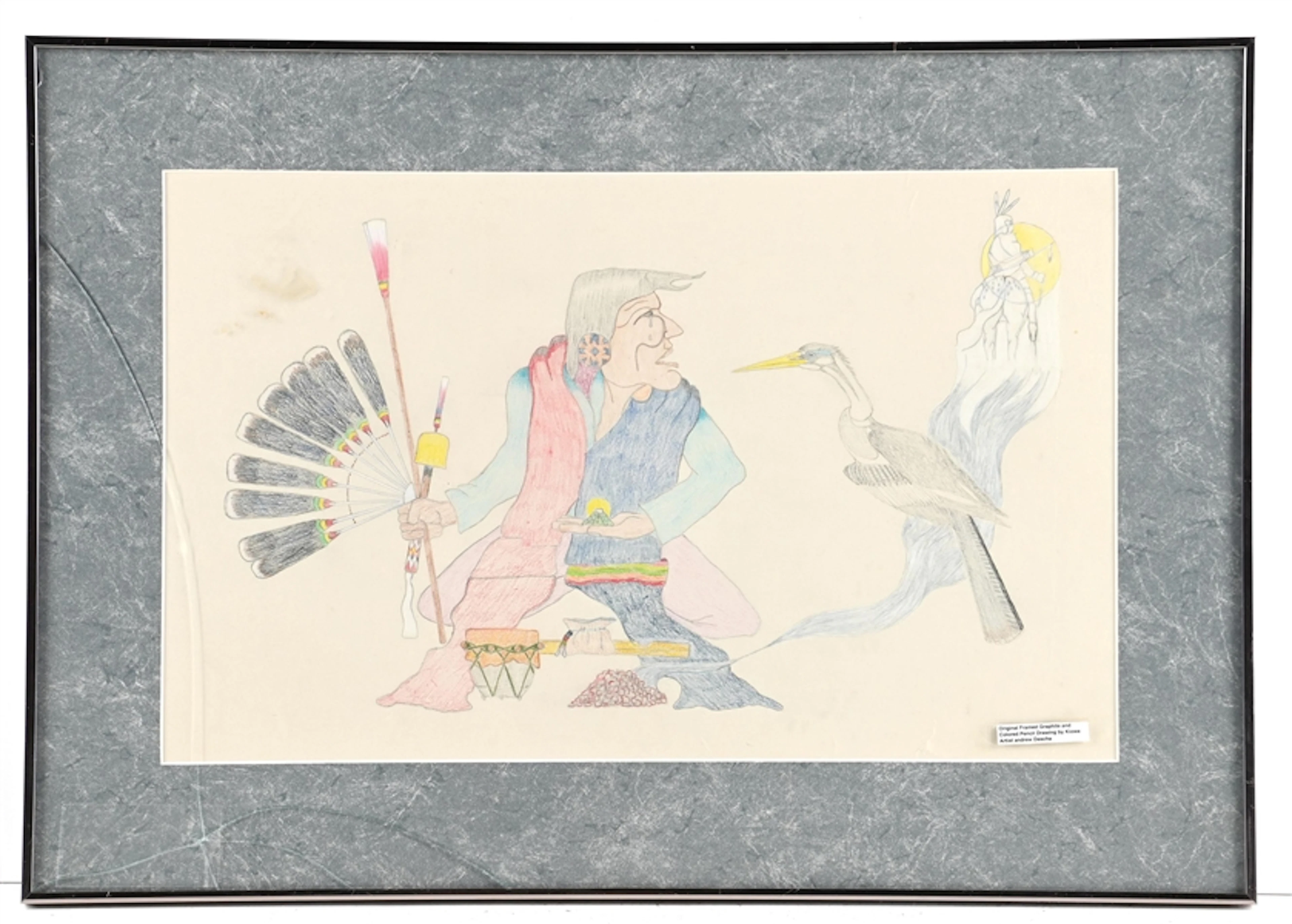 NATIVE AMERICAN FOLK ART DRAWING