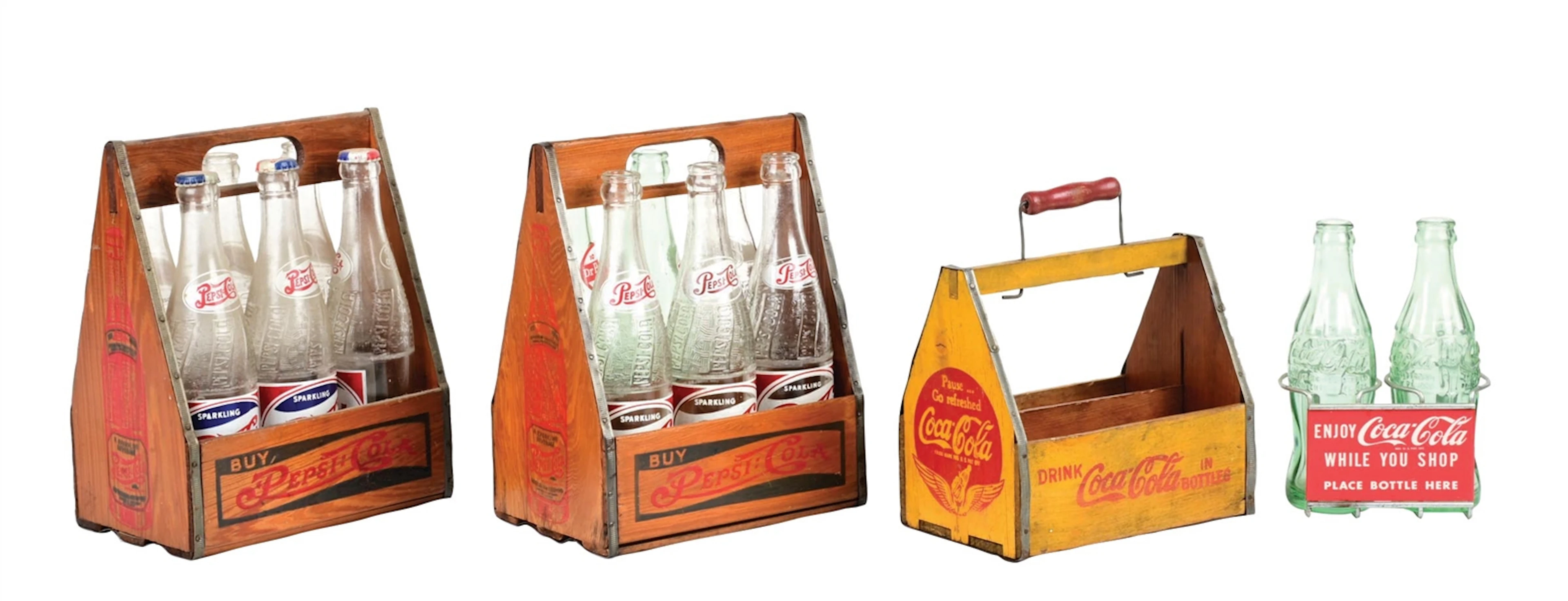 COLLECTION OF 4: SODA POP BOTTLE CARRIERS