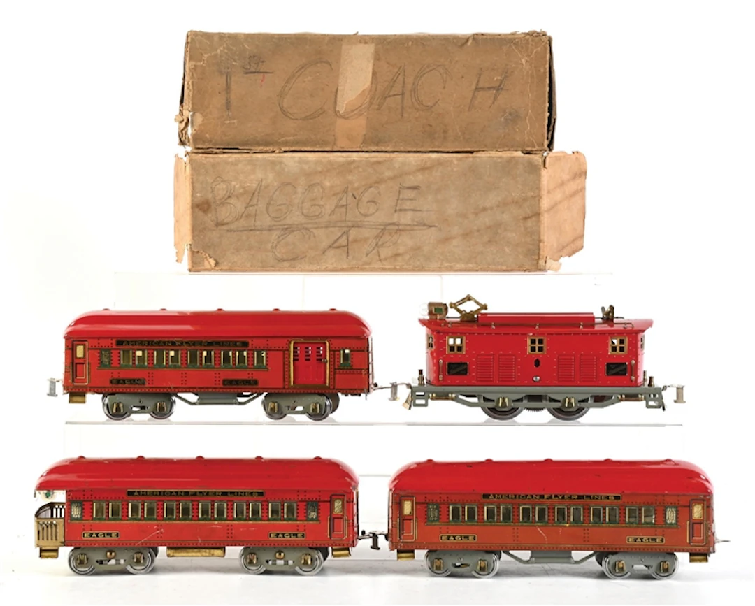 SET OF 4: AMERICAN FLYER STANDARD GAUGE EAGLE PASSENGER SET
