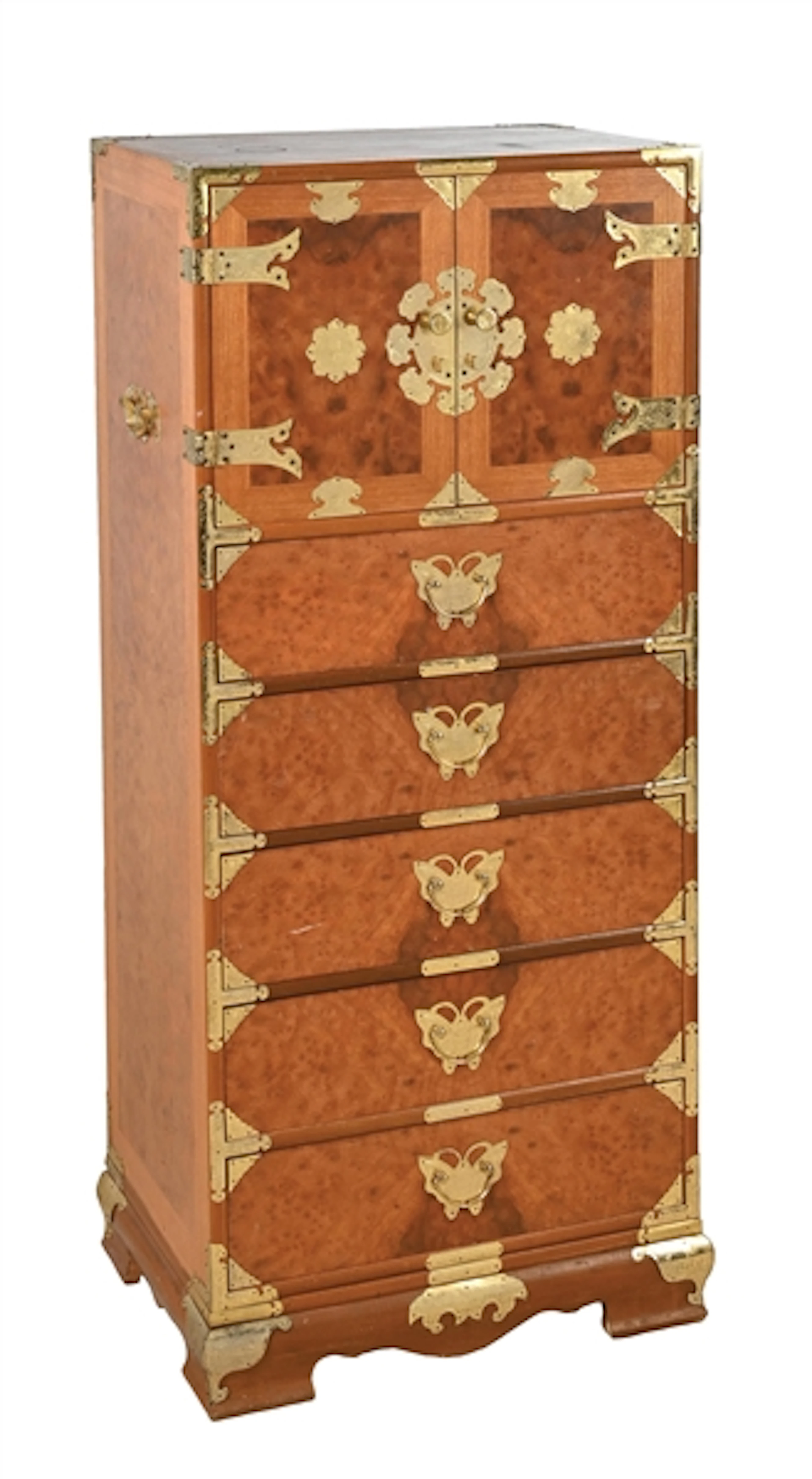 ANTIQUE KOREAN BURLEY MAPLE LINGERIE DRAWER CHEST
