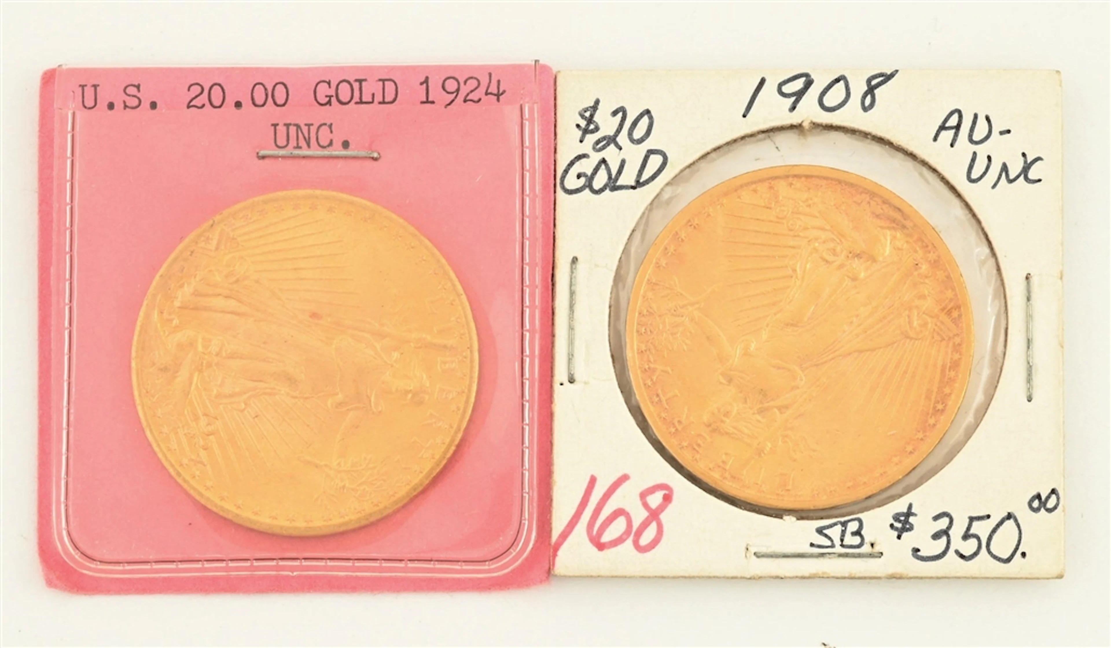 LOT OF 2: $20 GOLD SAINT GAUDENS