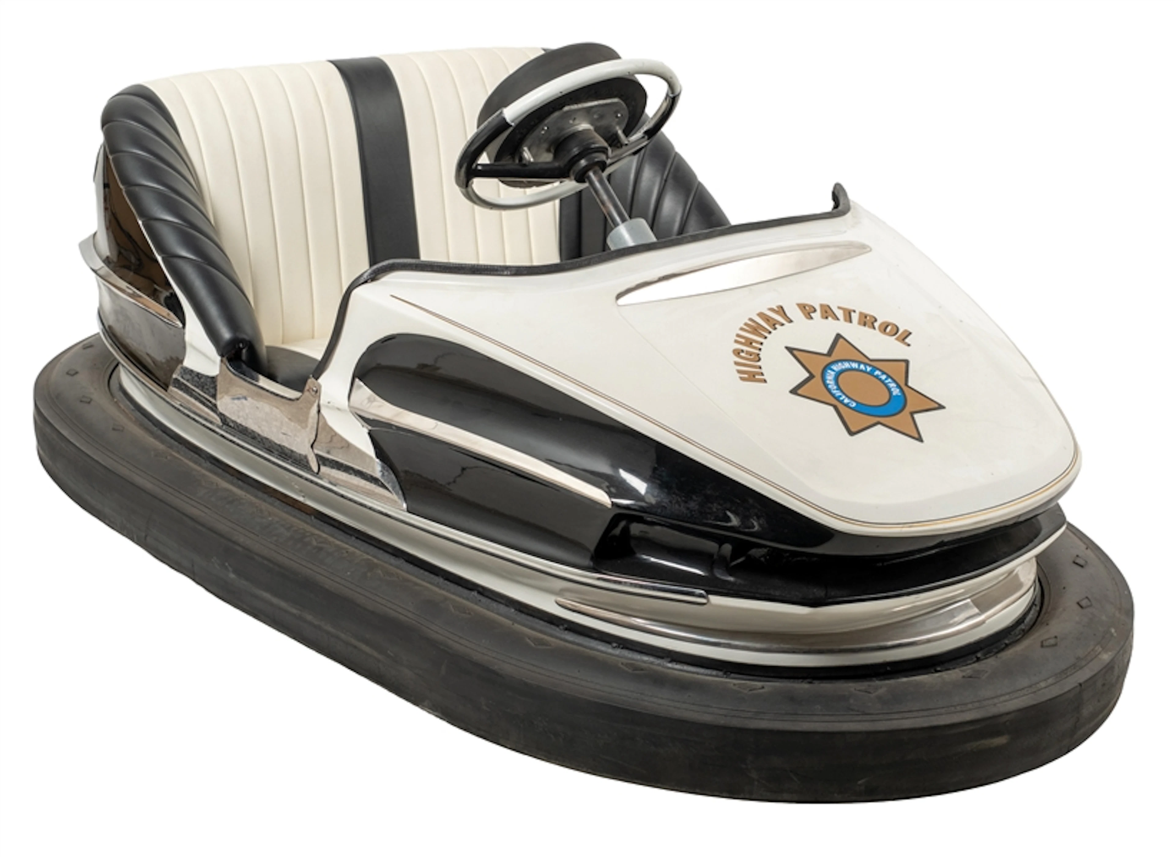 HIGHWAY PATROL BLACK AND WHITE AMUSEMENT PARK BUMPER CAR