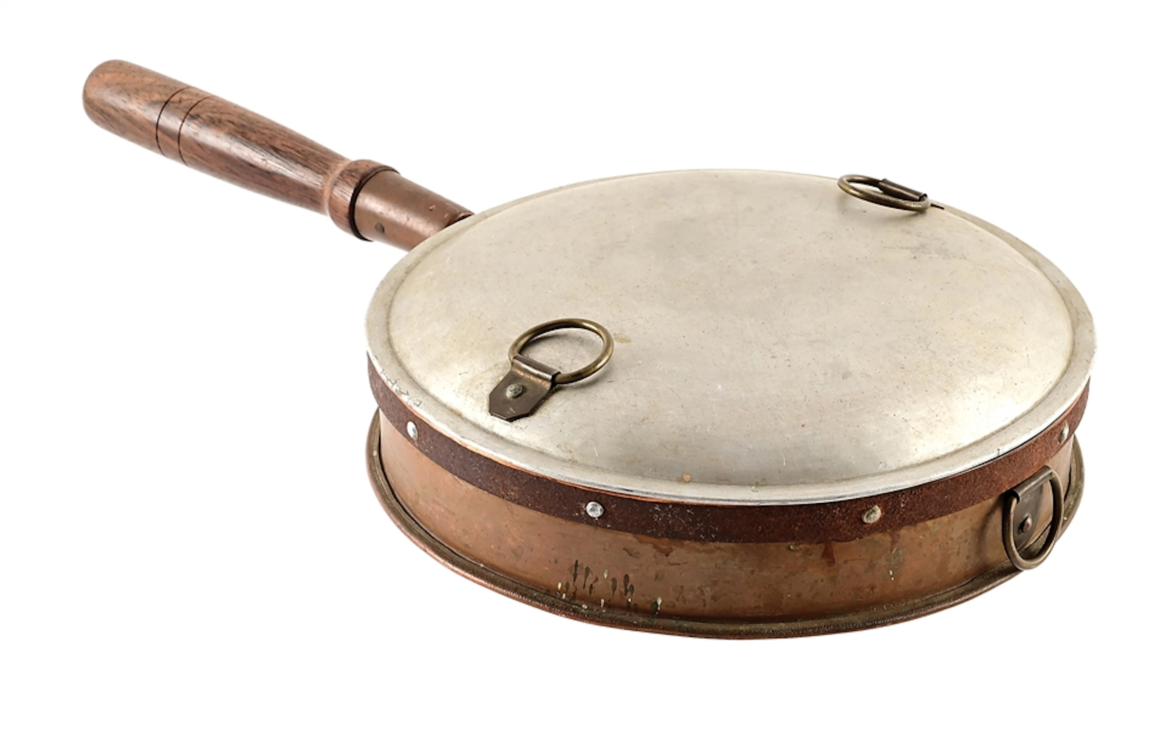 VERY SCARCE BILL SCAGEL DUTCH OVEN, FRYING PAN, OR BED WARMER.
