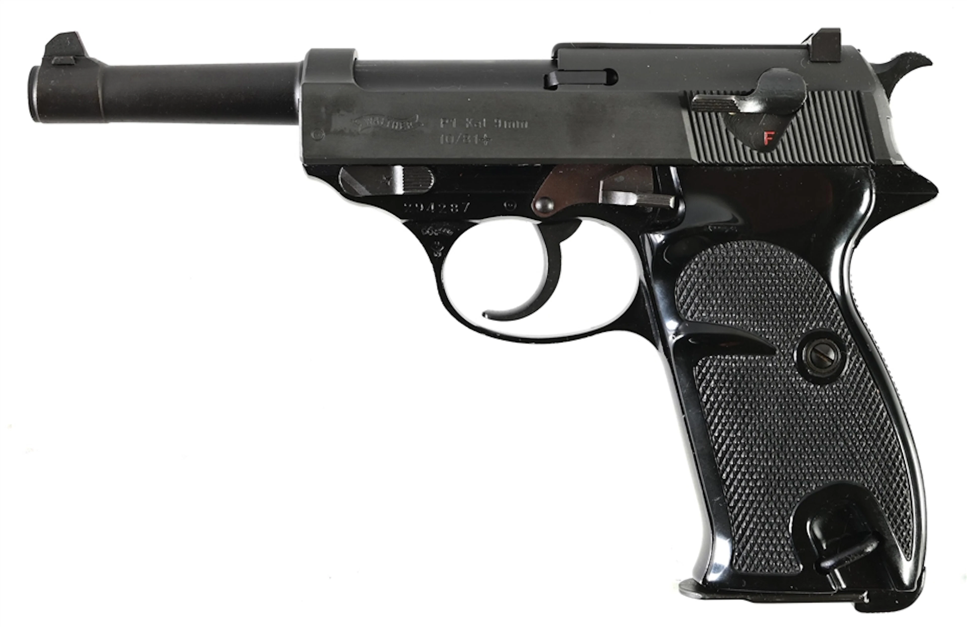 (C) WALTHER P-1 SEMI-AUTOMATIC PISTOL.