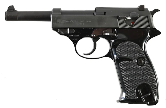 (C) WALTHER P-1 SEMI-AUTOMATIC PISTOL.