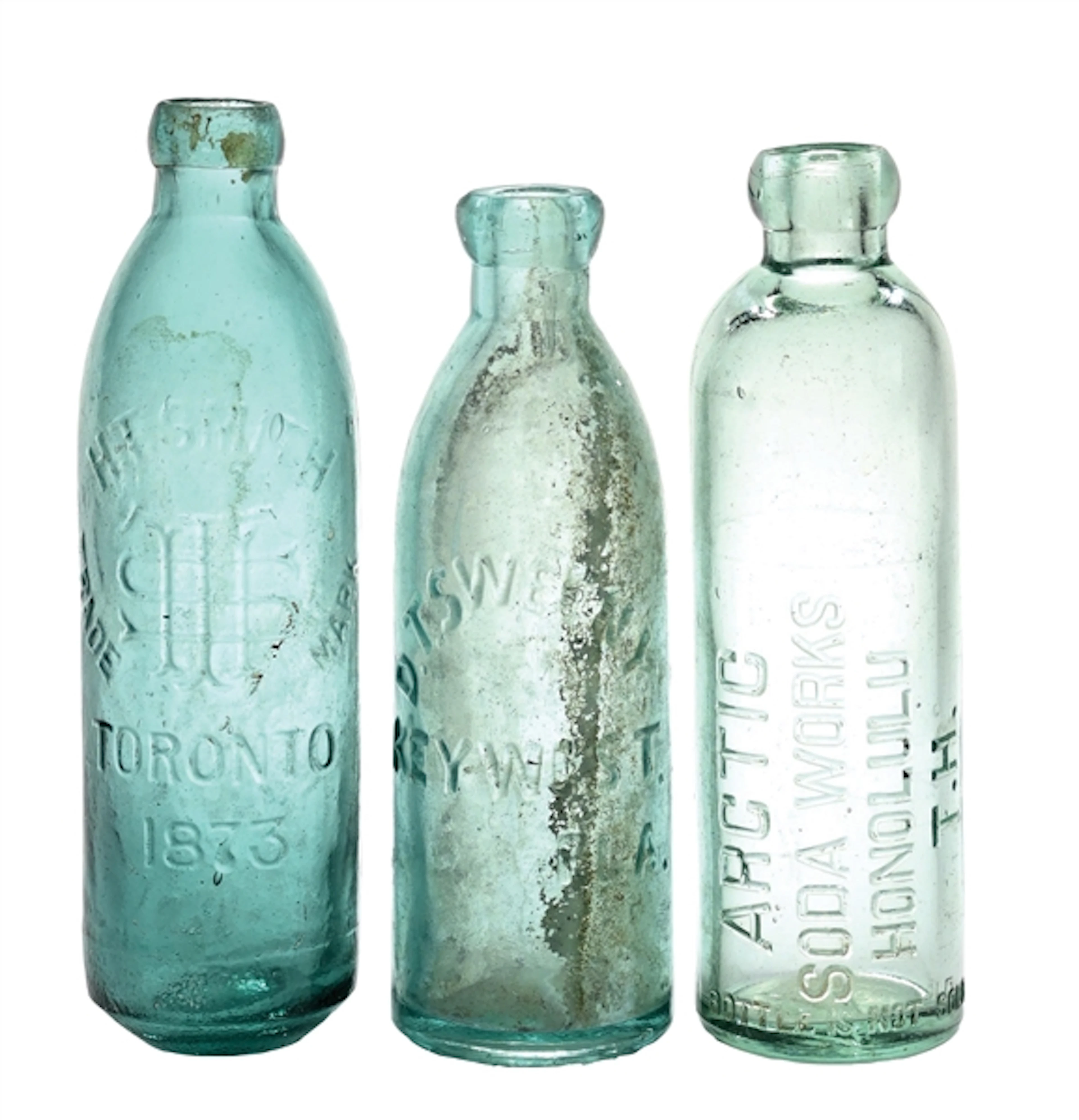 LOT OF 3: GLASS BOTTLES