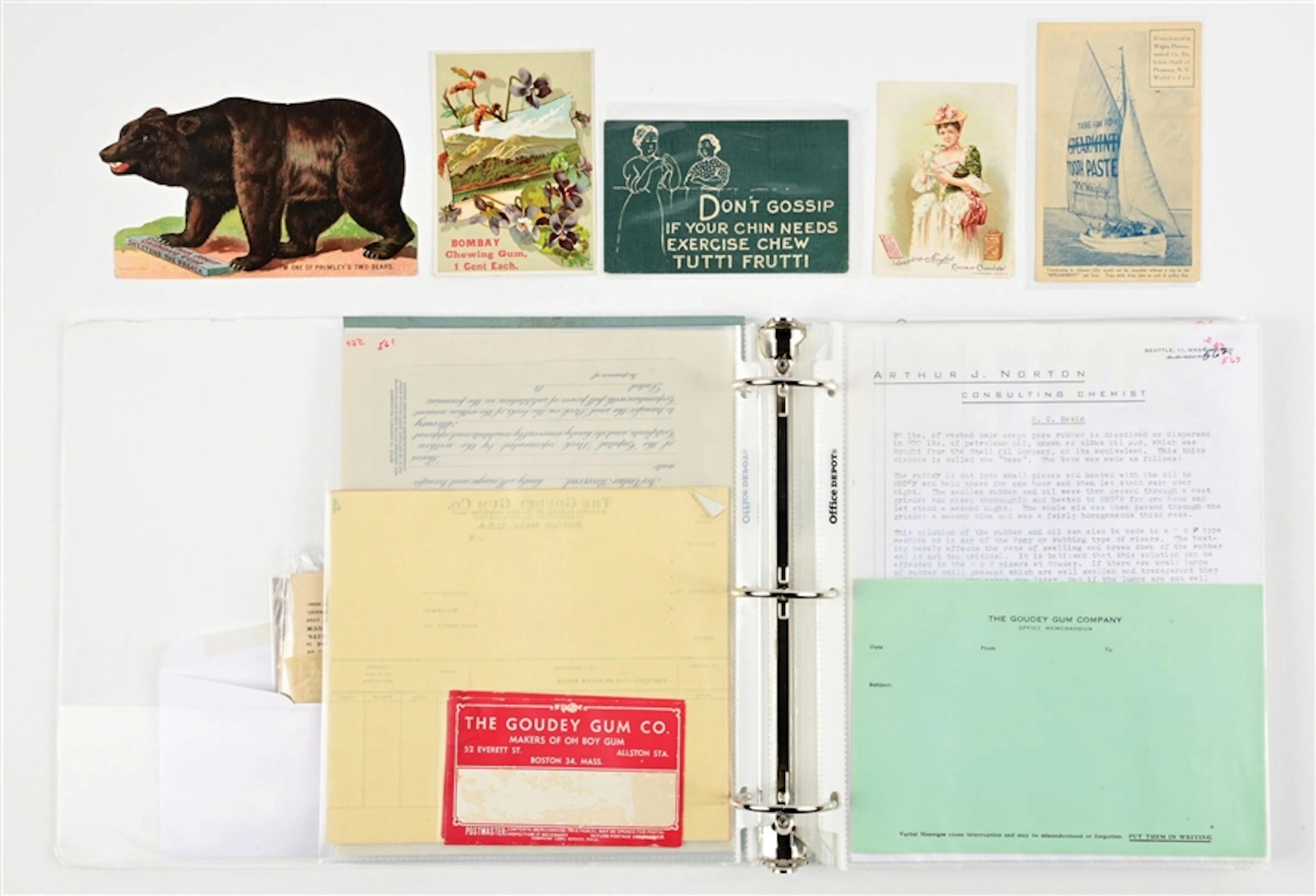 3-RING BINDER OF ASSORTED CHEWING GUM EPHEMERA