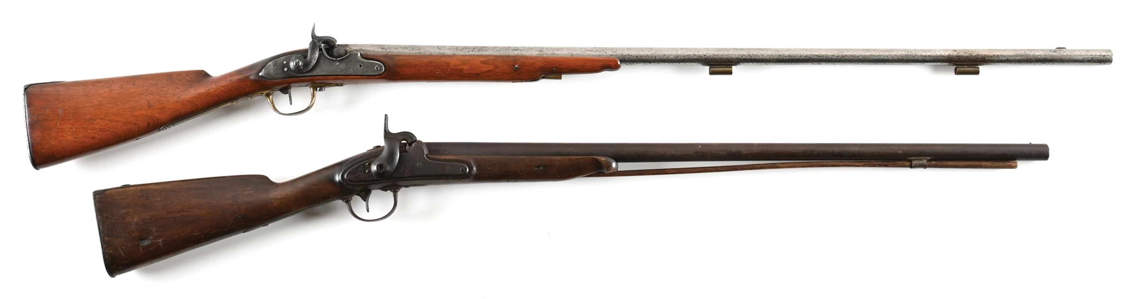 (A) LOT OF 2: PERCUSSION FOWLING PIECES MADE FROM MUSKETS.