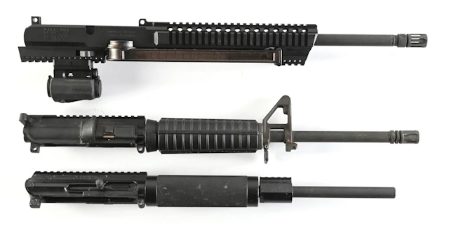 LOT OF 3: AR-15 UPPERS IN 9MM, 5.7MM, AND .22 LR.