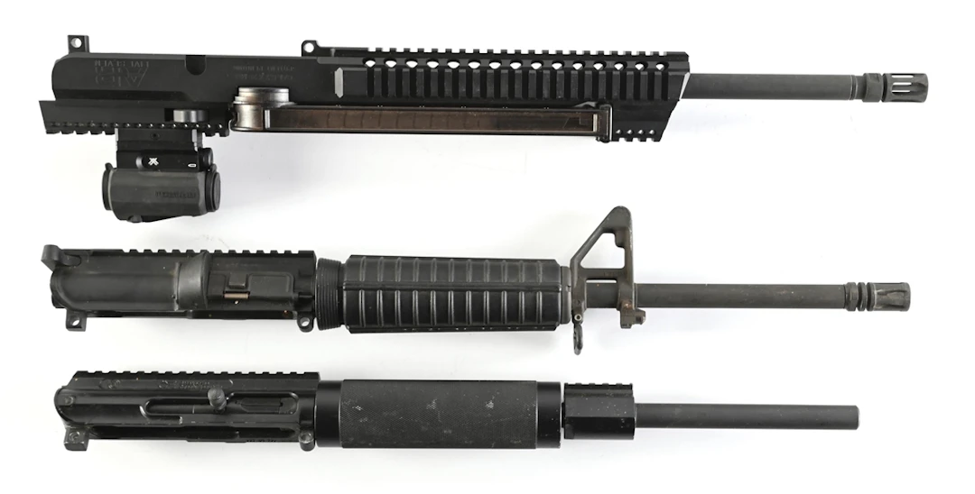 LOT OF 3: AR-15 UPPERS IN 9MM, 5.7MM, AND .22 LR.