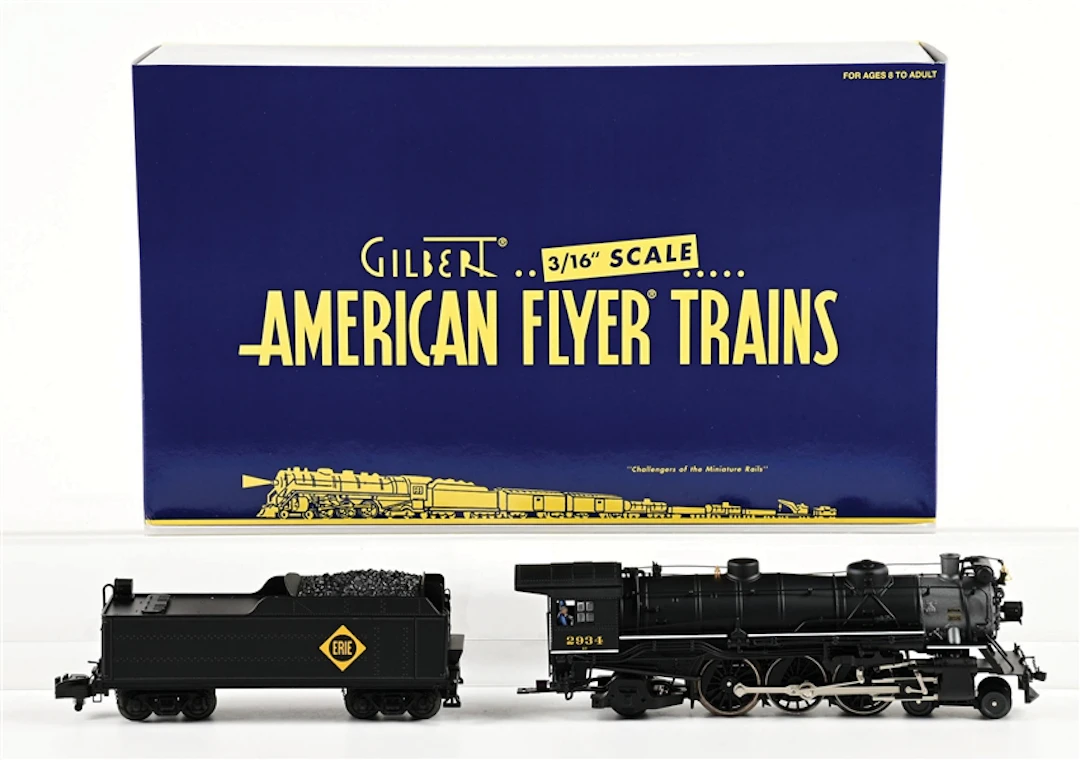 AMERICAN FLYER S-GA. NO. 6-48052 ERIE 4-6-2 PACIFIC STEAM LOCOMOTVE & TENDER