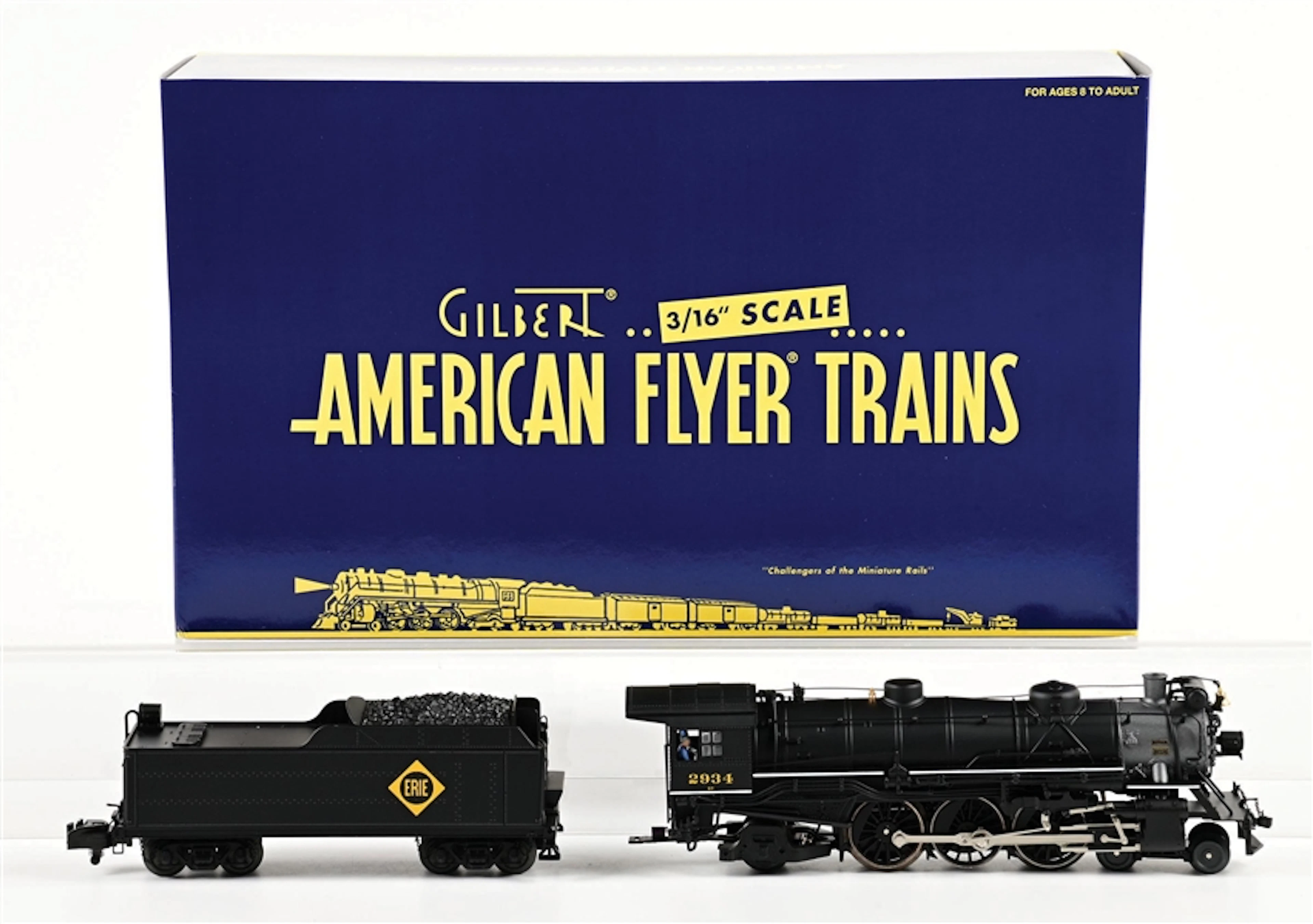 AMERICAN FLYER S-GA. NO. 6-48052 ERIE 4-6-2 PACIFIC STEAM LOCOMOTVE & TENDER