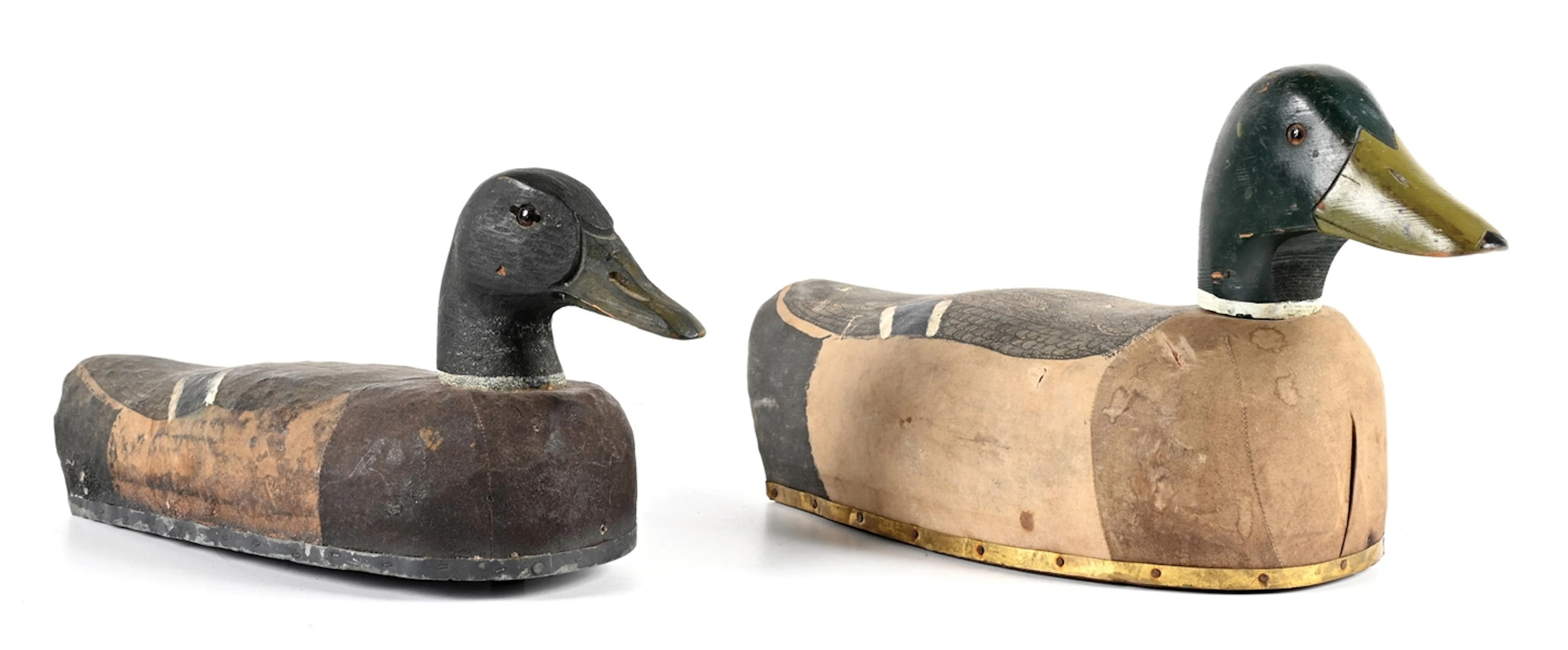 A PAIR OF VINTAGE WOODEN DUCK DECOYS