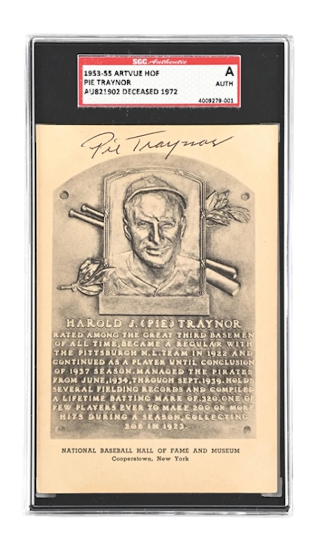 PIE TAYNOR SIGNED ALBERTYPE PLAQUE SGC WITH LOA