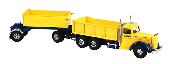 SMITH MILLER YELLOW & BLUE TRANSFER DUMP TRUCK W/ BOX
