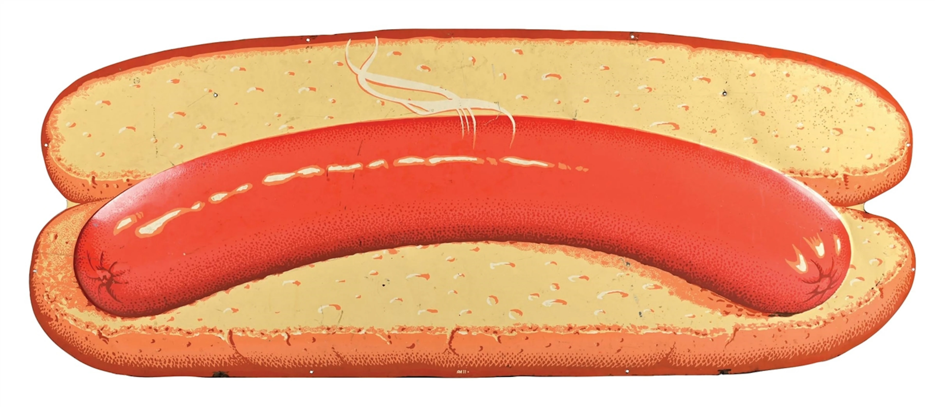 EMBOSSED TIN HOT DOG DINER SET PIECE SIGN