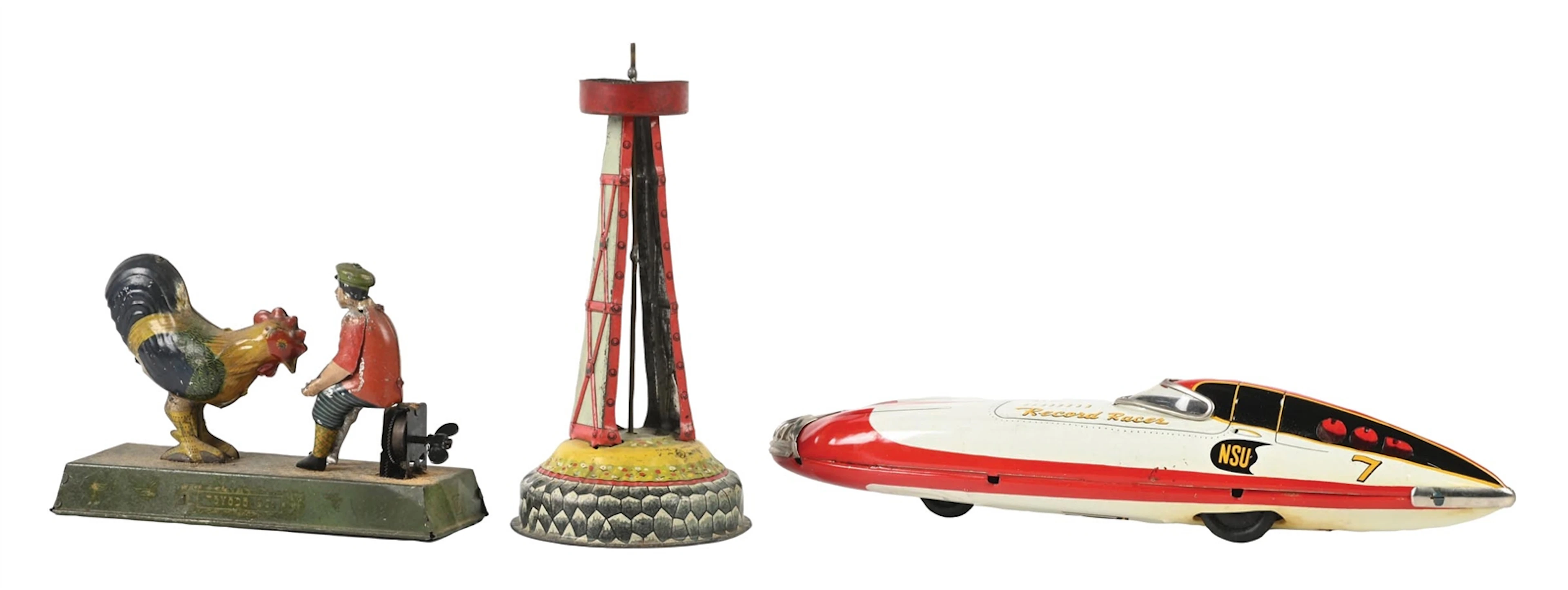 LOT OF 3: FRICTION & WIND-UP POST & PRE-WAR JAPANESE TOYS