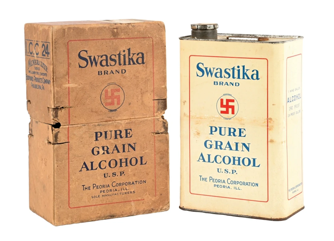 SWASTIKA BRAND PURE GRAIN ALCOHOL ONE GALLON CAN WITH ORIGINAL BOX