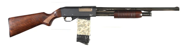 (M) BAIKAL IZH81KM SLIDE ACTION MAGAZINE FED SHOTGUN.