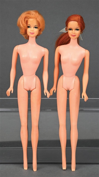 LOT OF 2: VINTAGE STACEY TNT BARBIE DOLLS WITH FASHION DRESSES