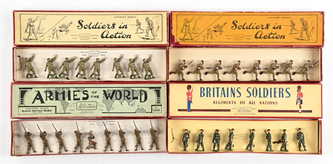 LOT OF 4: W BRITAINS SETS IN BOXES