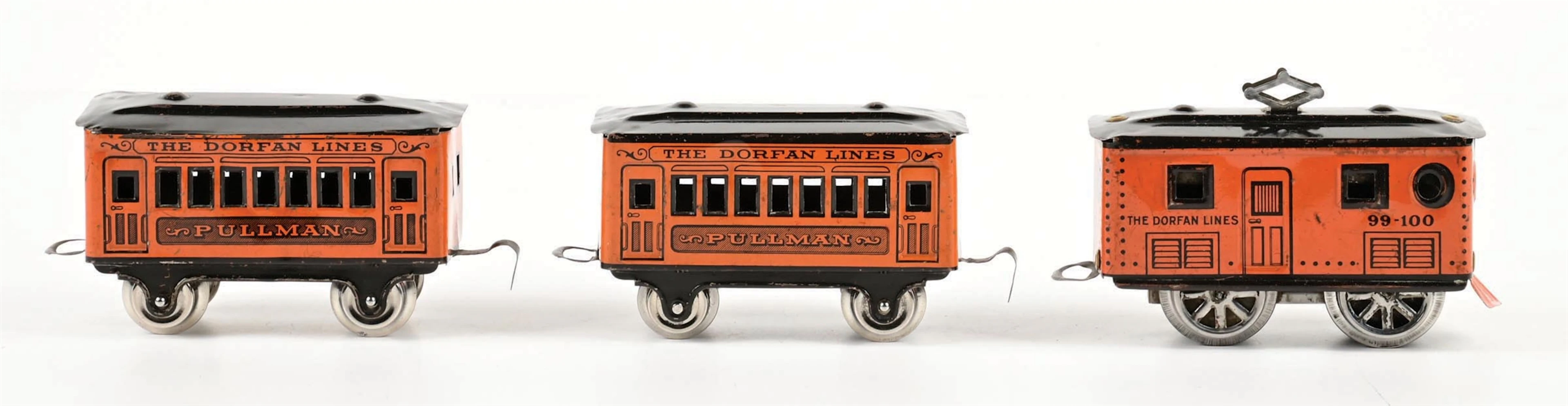 PRE-WAR DORFAN O-GA. NO. 99-100 TIN LITHO WIND-UP ELECTRIC LOCOMOTIVE