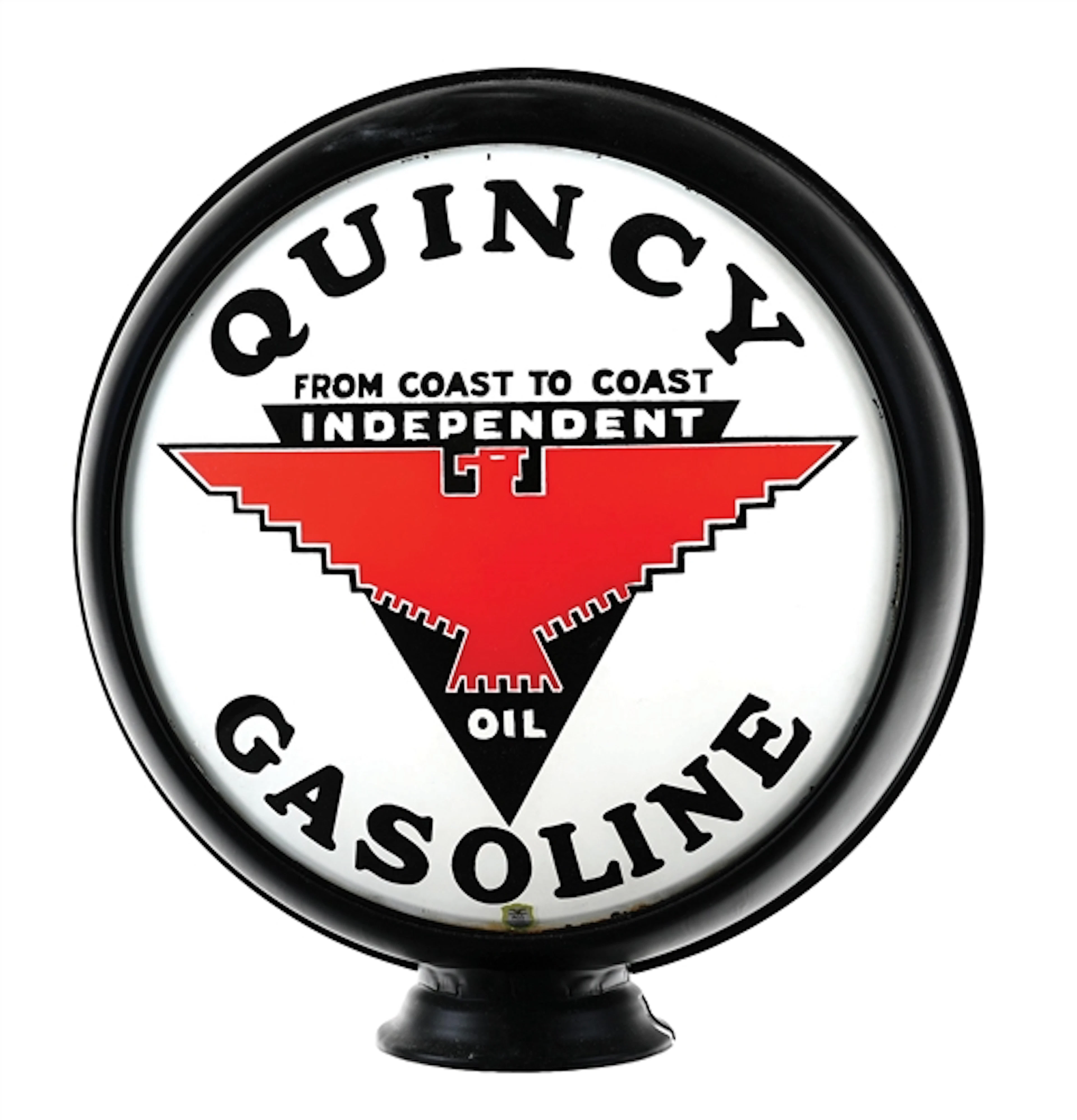 QUINCY INDEPENDENT GASOLINE SINGLE 15" GLOBE LENS ON METAL HIGH PROFILE