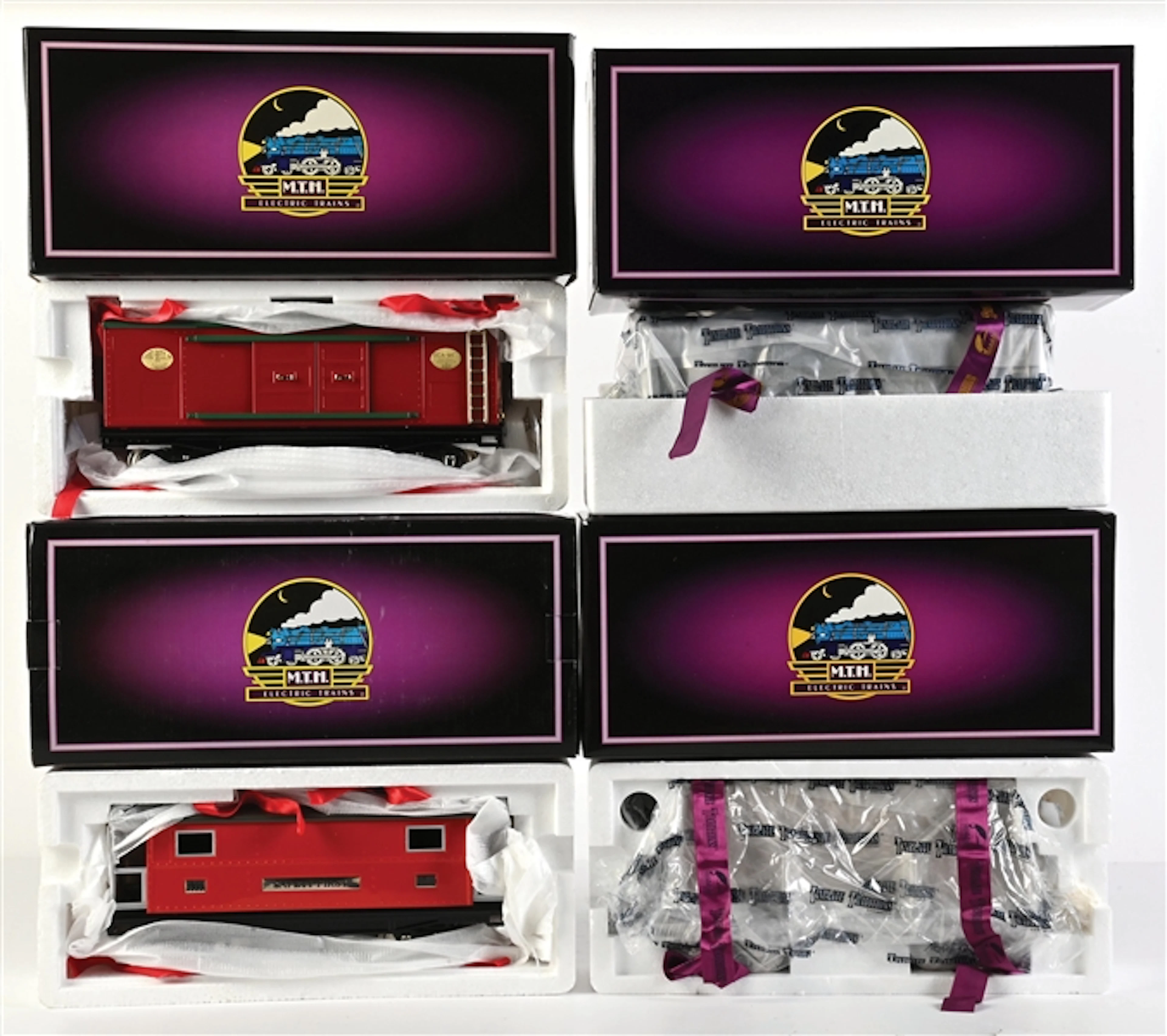 LOT OF 4: MTH STANDARD GA. TCA 200 SERIES FREIGHT CARS IN ORIGINAL BOXES