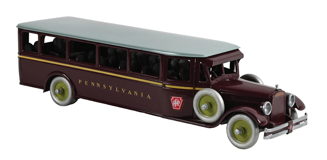BUDDY "L" PRESSED STEEL CUSTOM PAINTED PENNSYLVANIA RAILROAD BUS