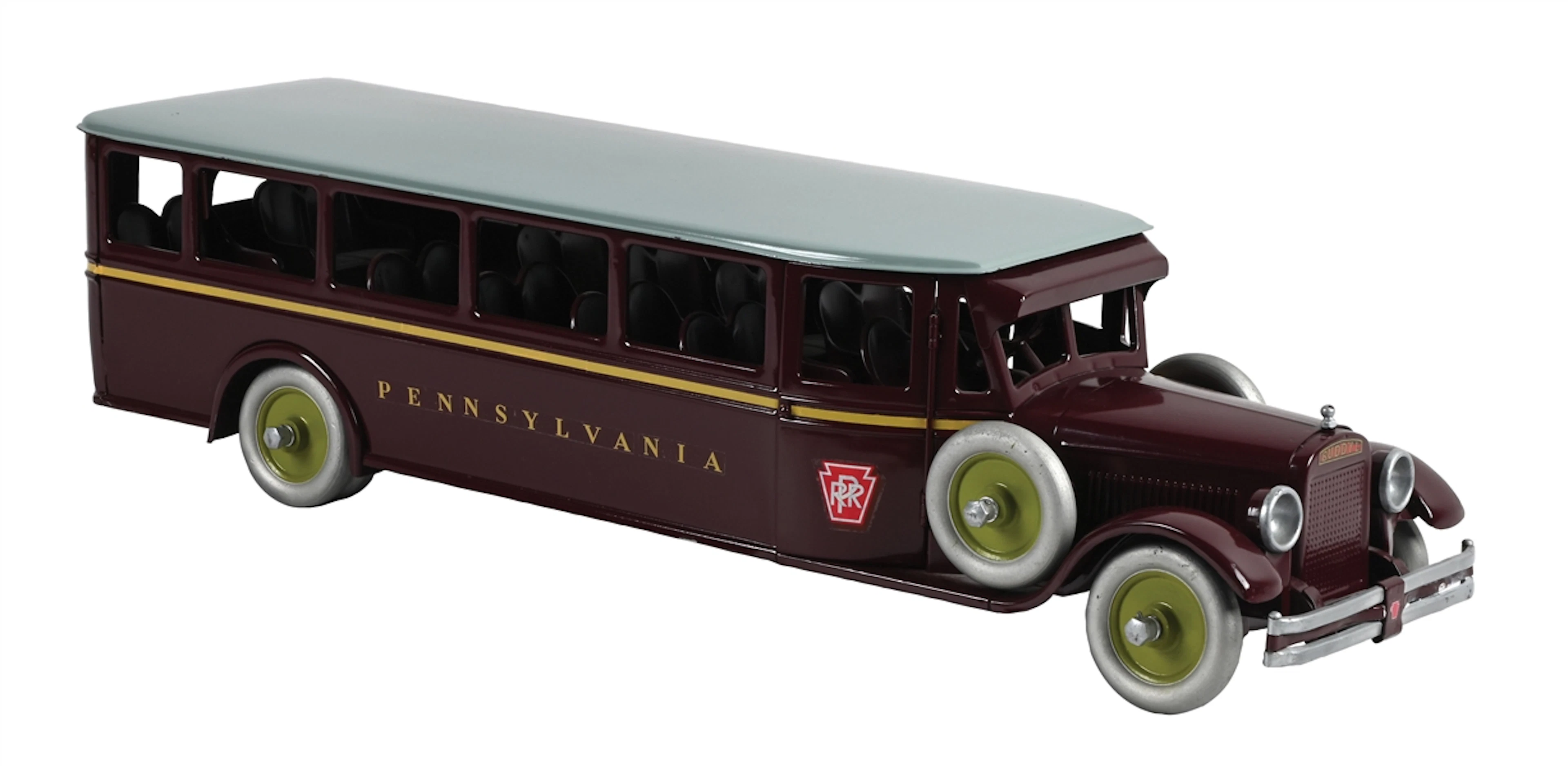 BUDDY "L" PRESSED STEEL CUSTOM PAINTED PENNSYLVANIA RAILROAD BUS
