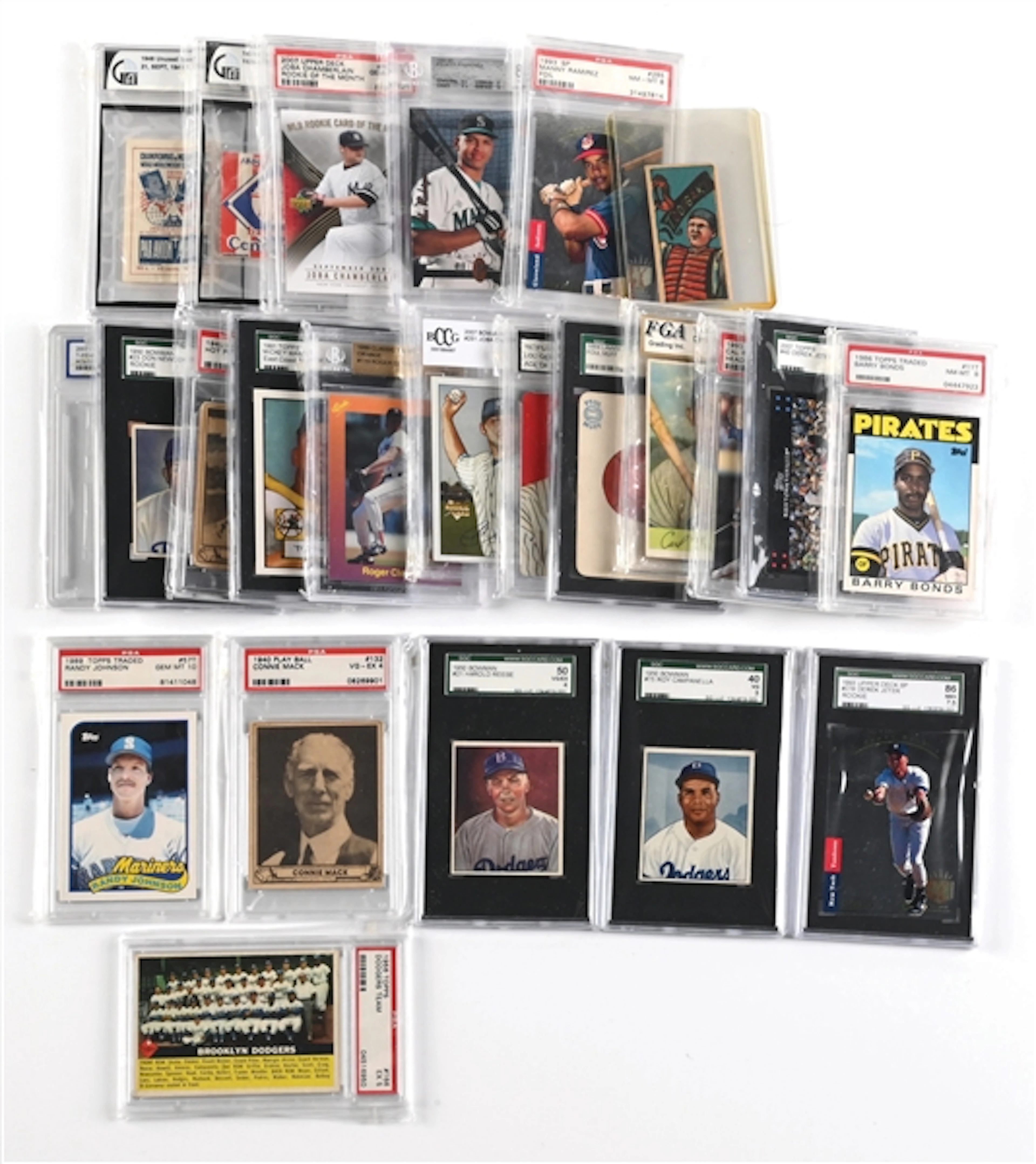 LOT OF 23: GRADED CARDS INCLUDING, 1950 REESE.