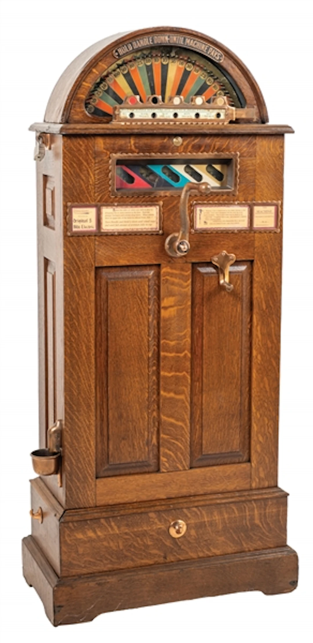 5¢ PAUL E. BERGER "CHICAGO RIDGE" UPRIGHT SLOT MACHINE