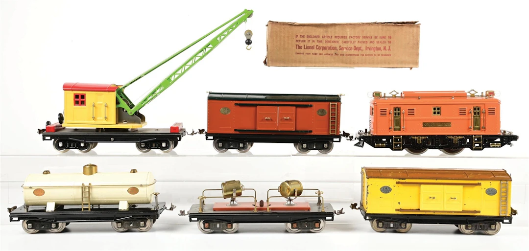 LOT OF 6: PRE-WAR LIONEL STANDARD GA. NO. 9U BILD-A-LOCO ELECTRIC