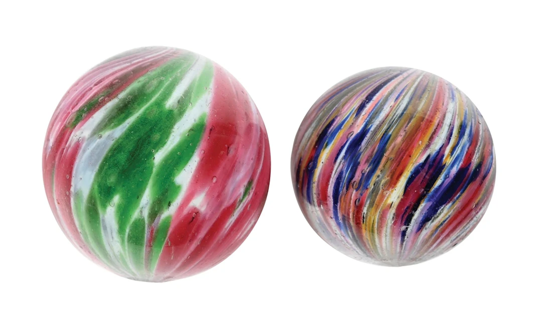 LOT OF 2: ONIONSKIN MARBLES