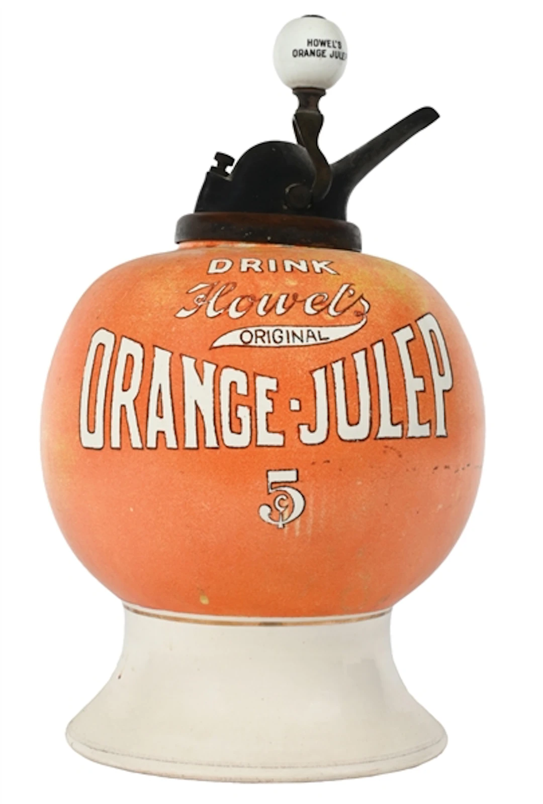 DRINK HOWEL'S ORANGE-JULEP SYRUP DISPENSER WITH ORIGINAL PUMP