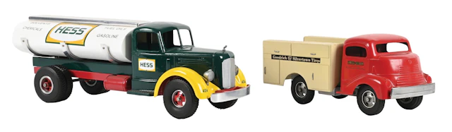 LOT OF 2: SMITH MILLER CUSTOM BUILT HESS TANKER & GOODRICH TIRE TRUCKS