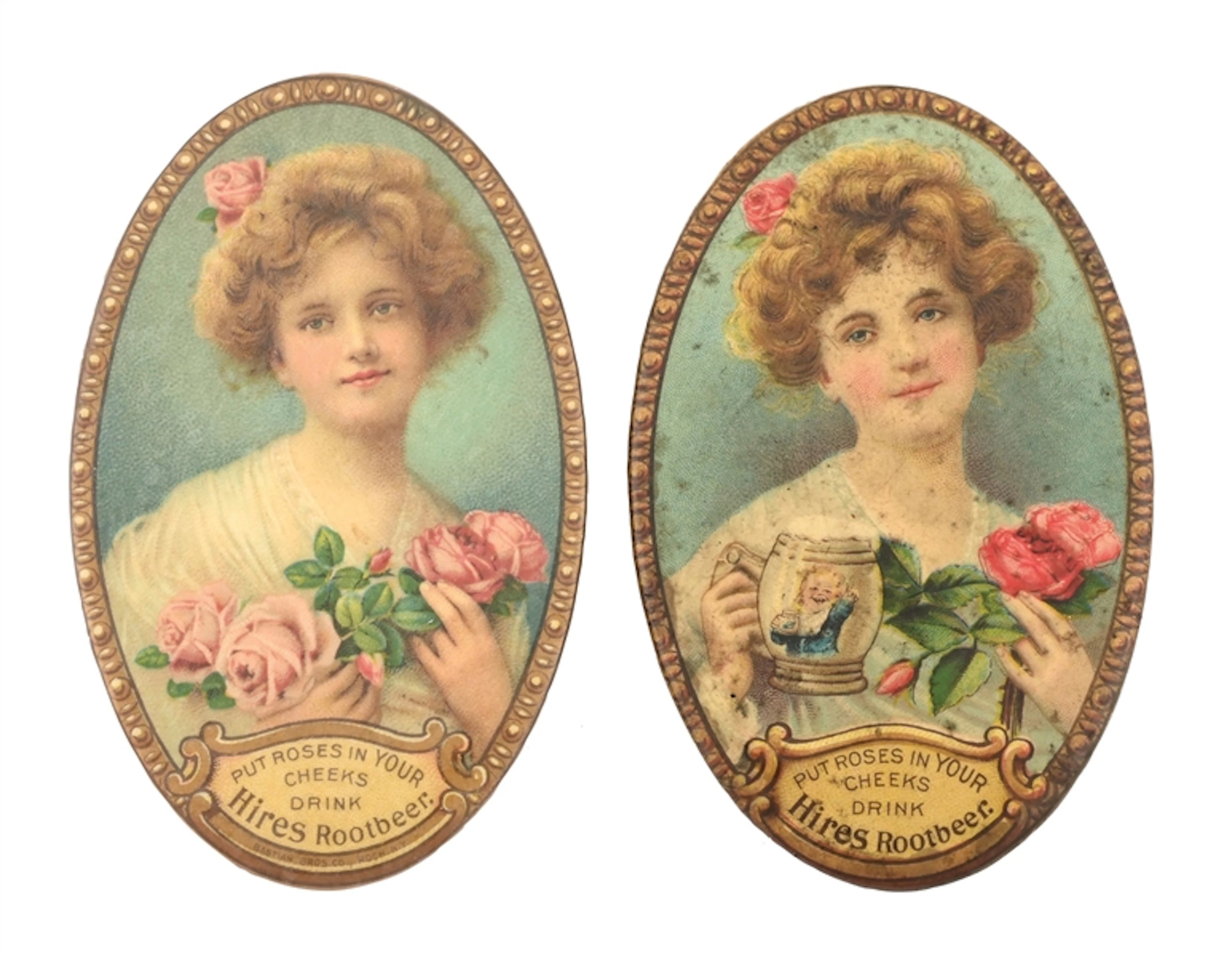 PAIR OF HIRE'S ROOT BEER POCKET MIRRORS