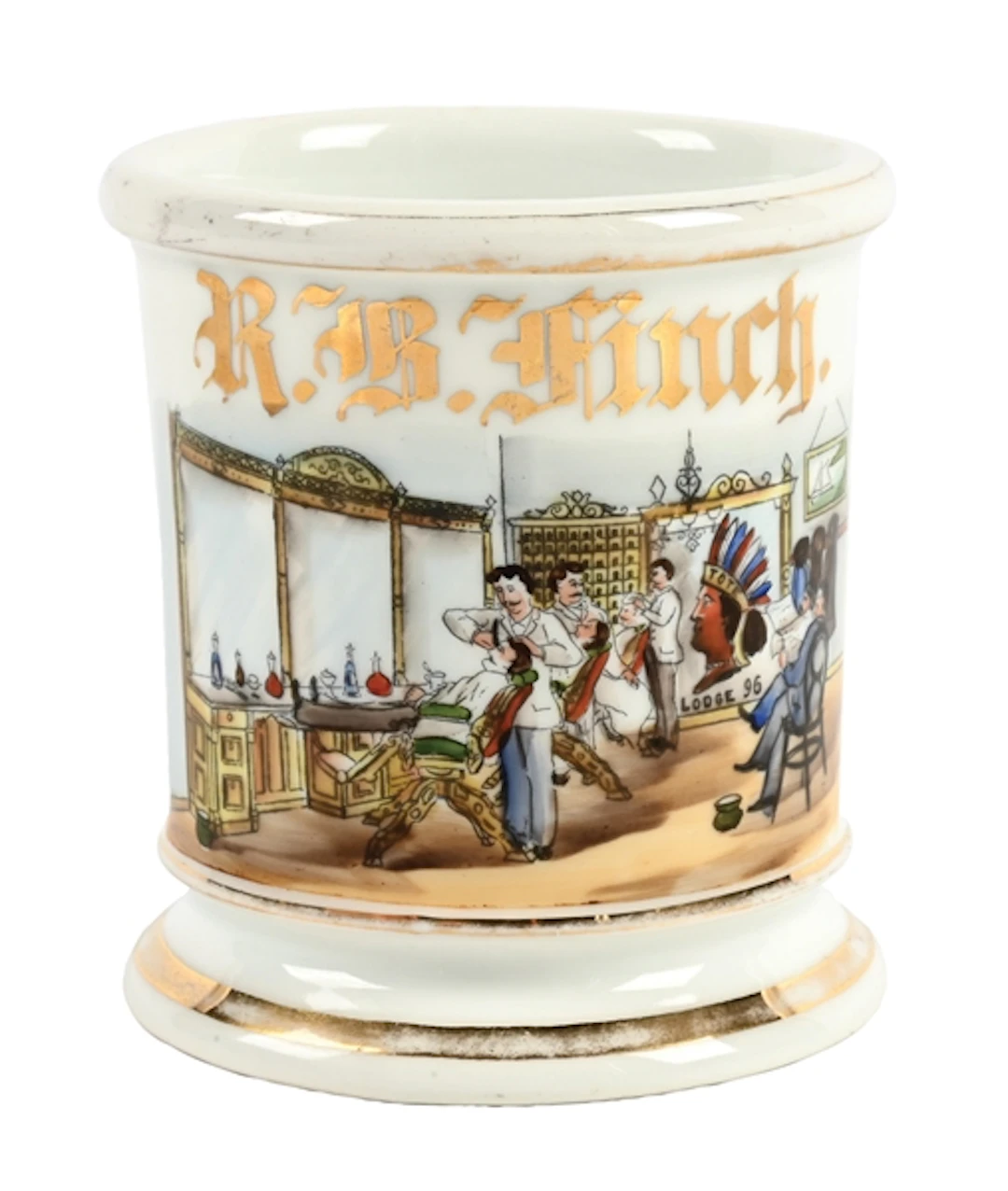FRATERNAL ORGANIZATION LODGE NO. 96 BARBERSHOP SHAVING MUG