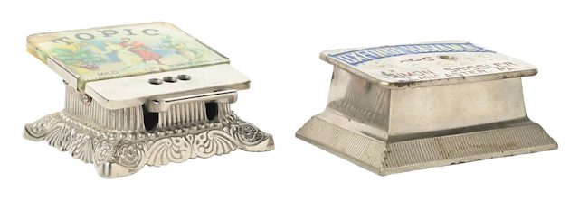 PAIR OF CAST IRON COUNTERTOP COMMERCIAL ADVERTISING CIGAR CUTTERS