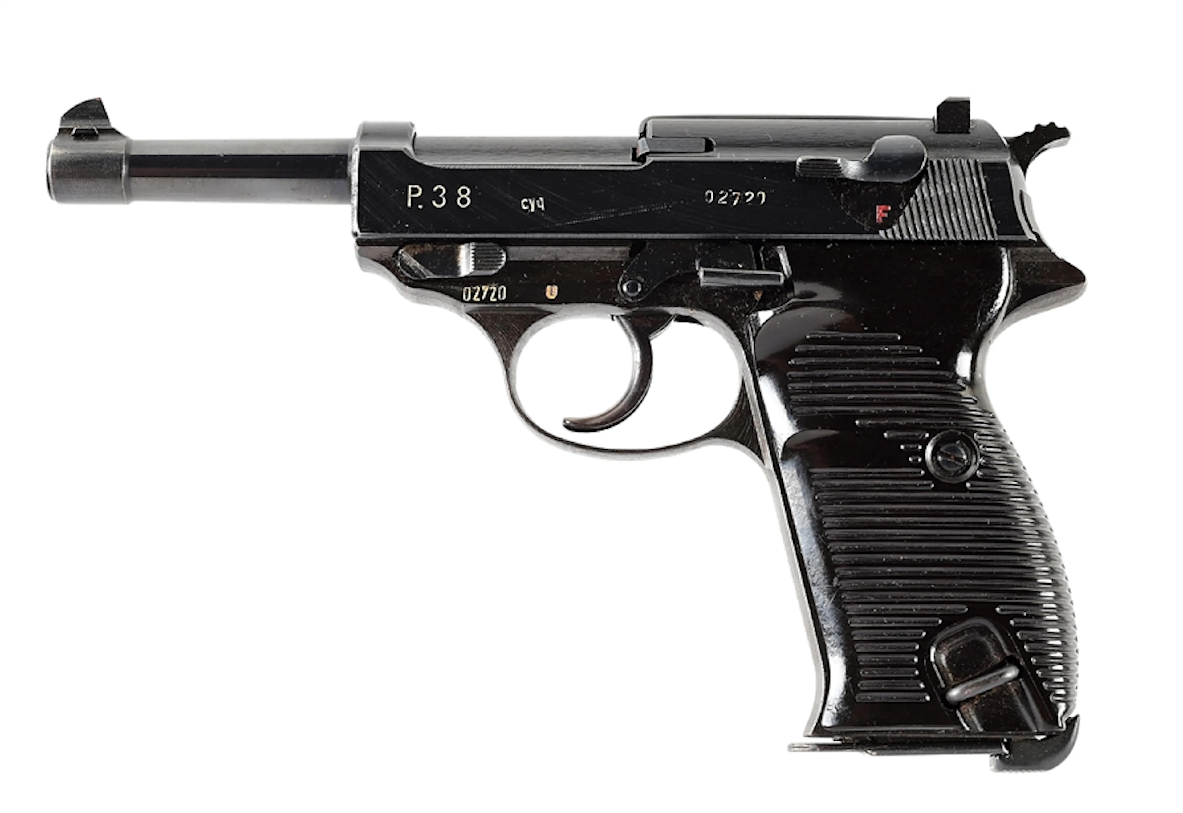 (C) DOCUMENTED CAPTURED WW2 GERMAN ZERO SERIES CYQ P38 PISTOL