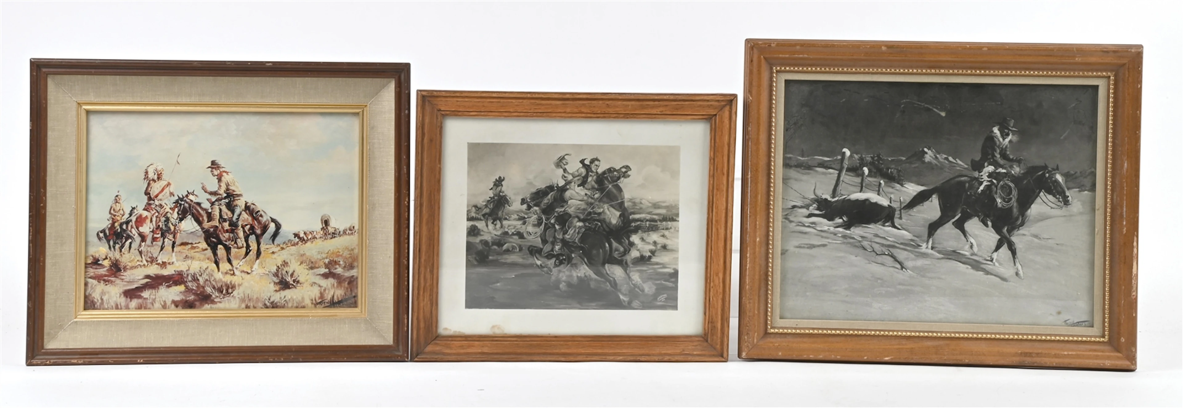 LOT OF 3: FRED HARMAN FRAMED REPRODUCTION PRINTS