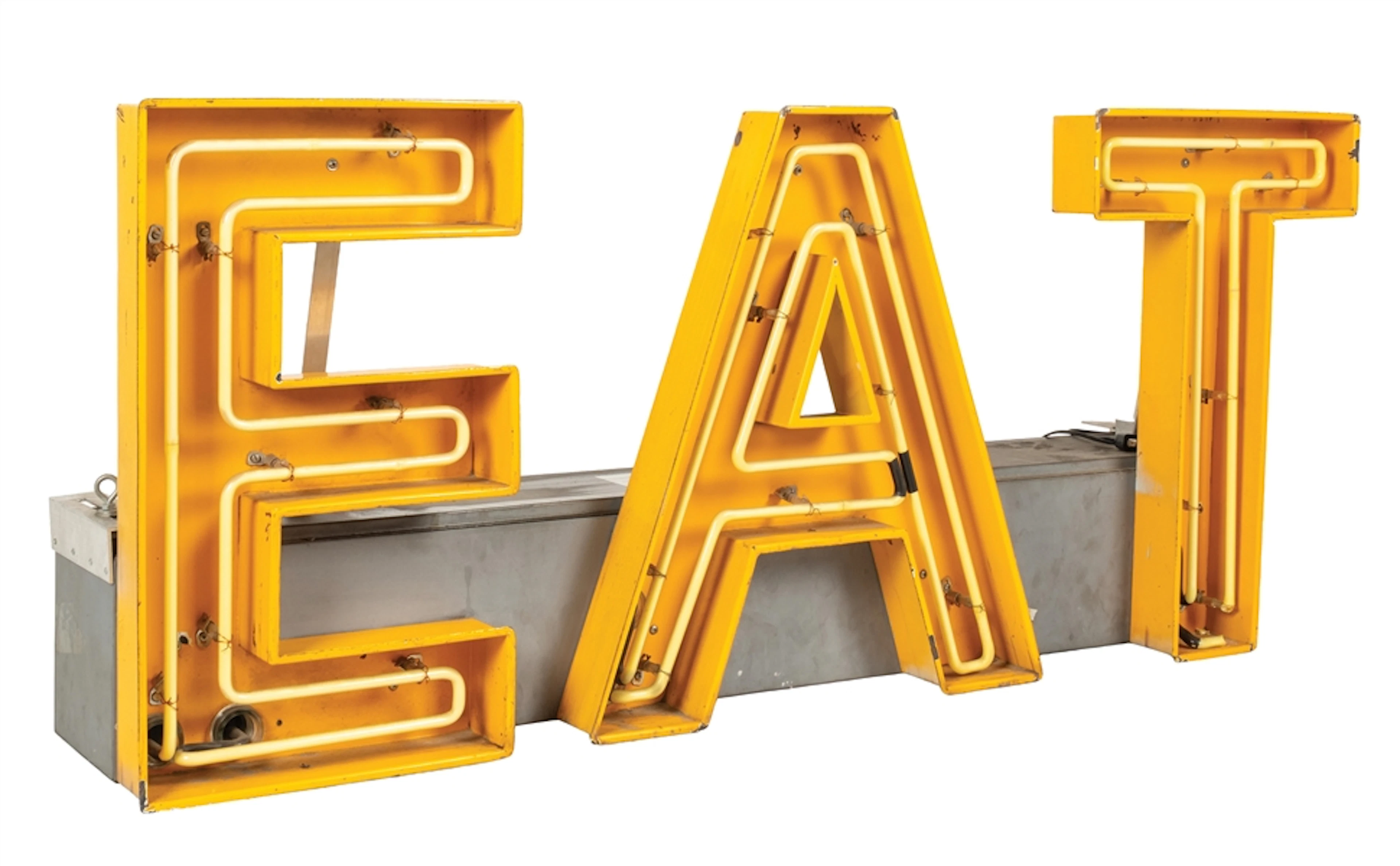 NEON "EAT" YELLOW CAFE SIGN