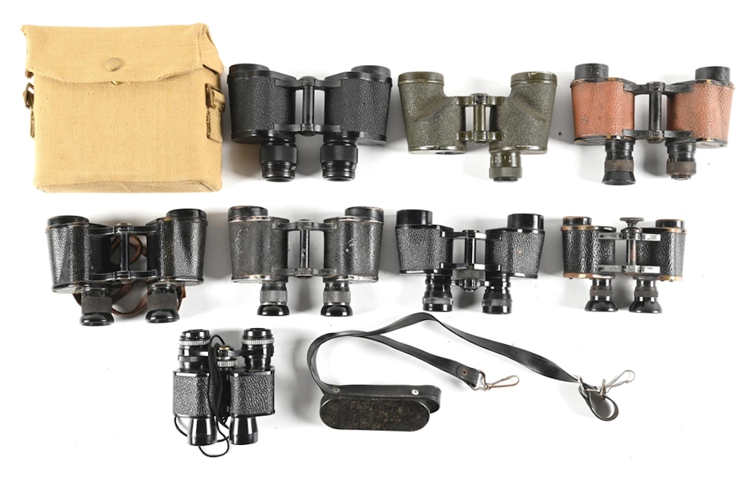 LOT OF 8: MISCELLANEOUS BINOCULARS.