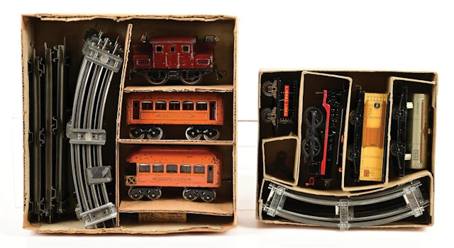 LOT OF 2: PRE-WAR LIONEL O-GA. SETS NO. 155 ELECTRIC PASSENGER SET