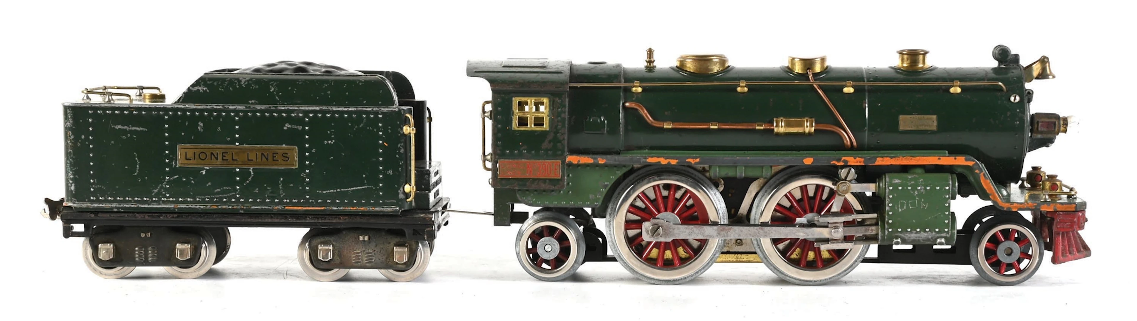 LOT OF 2: PRE-WAR LIONEL NO. 390-E STEAM LOCO WITH TENDER