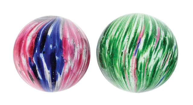 LOT OF 2: ONIONSKIN MARBLES