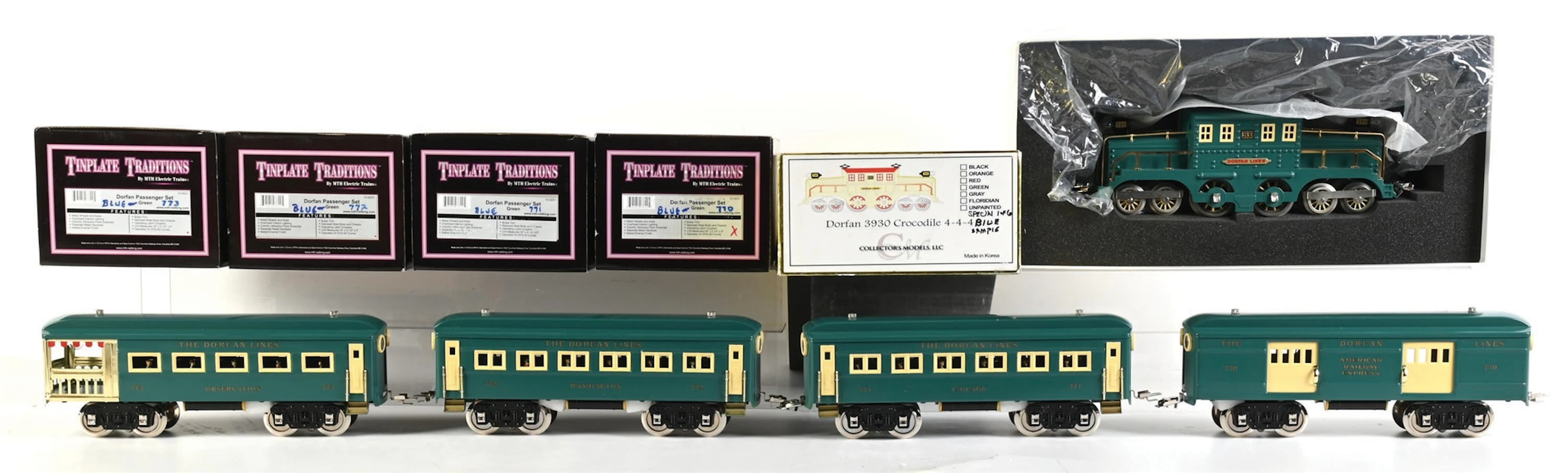 LOT OF 2: STANDARD GA. COLLECTOR'S MODELS DORFAN CROCODILE LOCOMOTIVE