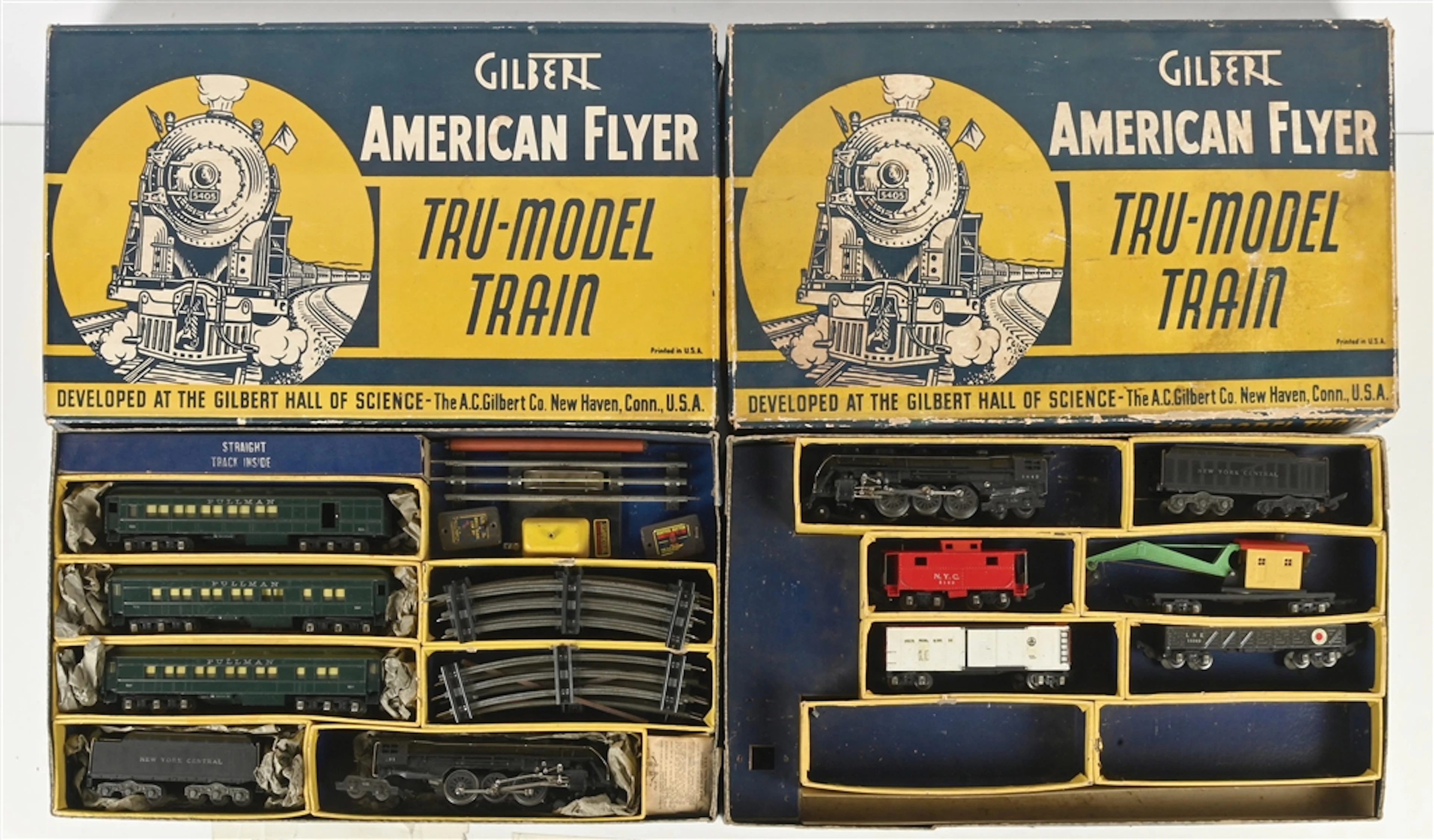 LOT OF 2: AMERICAN FLYER PRE-WAR O-GA. SETS IN BOXES