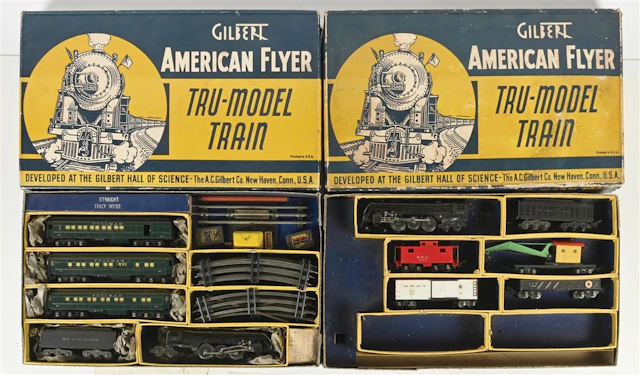 LOT OF 2: AMERICAN FLYER PRE-WAR O-GA. SETS IN BOXES